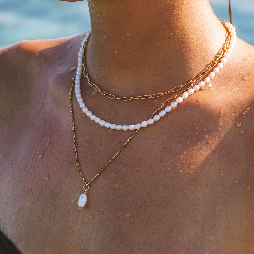 Elegant baroque pearl pendant necklace - Anisa