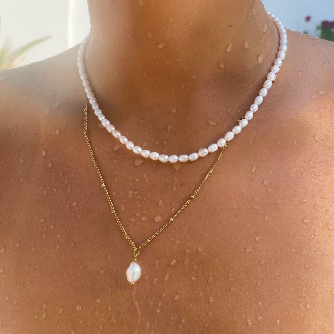 Elegant baroque pearl pendant necklace - Anisa