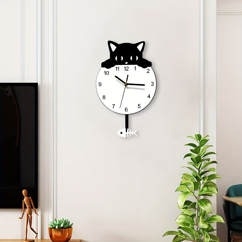 SwingCat Clock - Modern Cat Wall Clock in Cartoon Style