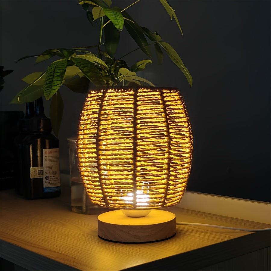 EcoLoom - Artisanal Wooden Table Lamp with LED Lighting
