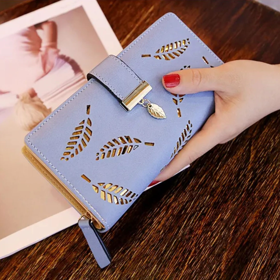 GoldenLeaf – Luxury Leather Wallet with Leaves