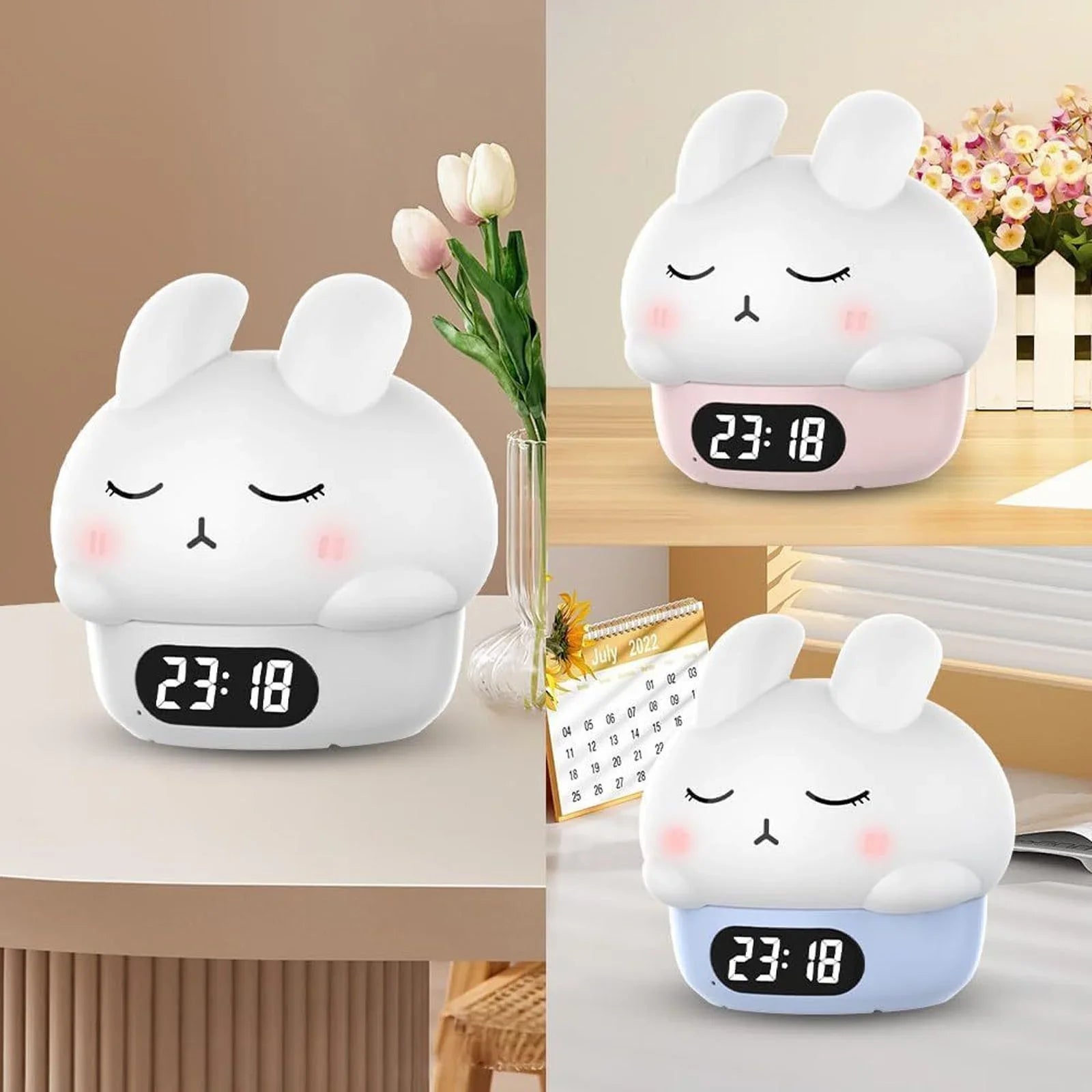 GlowTime Alarm Clock - Compact USB Rechargeable Travel Clock