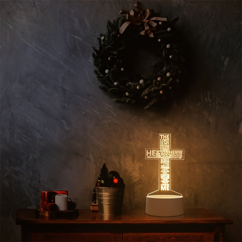 CrossGlow - 3D LED Nattlampa i Akryl med USB