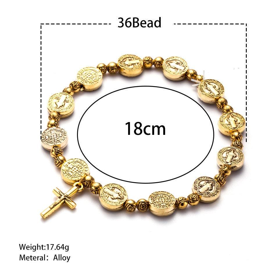 Luxe Gold and Silver Christian Cross Bracelet - Solana Elegant Design