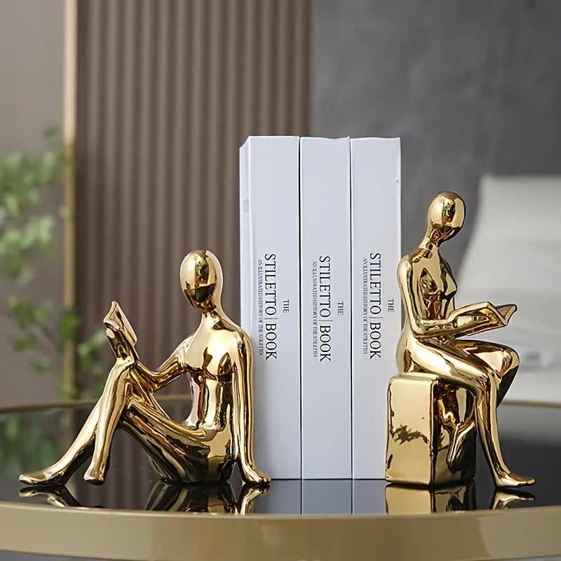 LuxeCeramic - Abstract Ceramic Bookends for Elegant Interiors