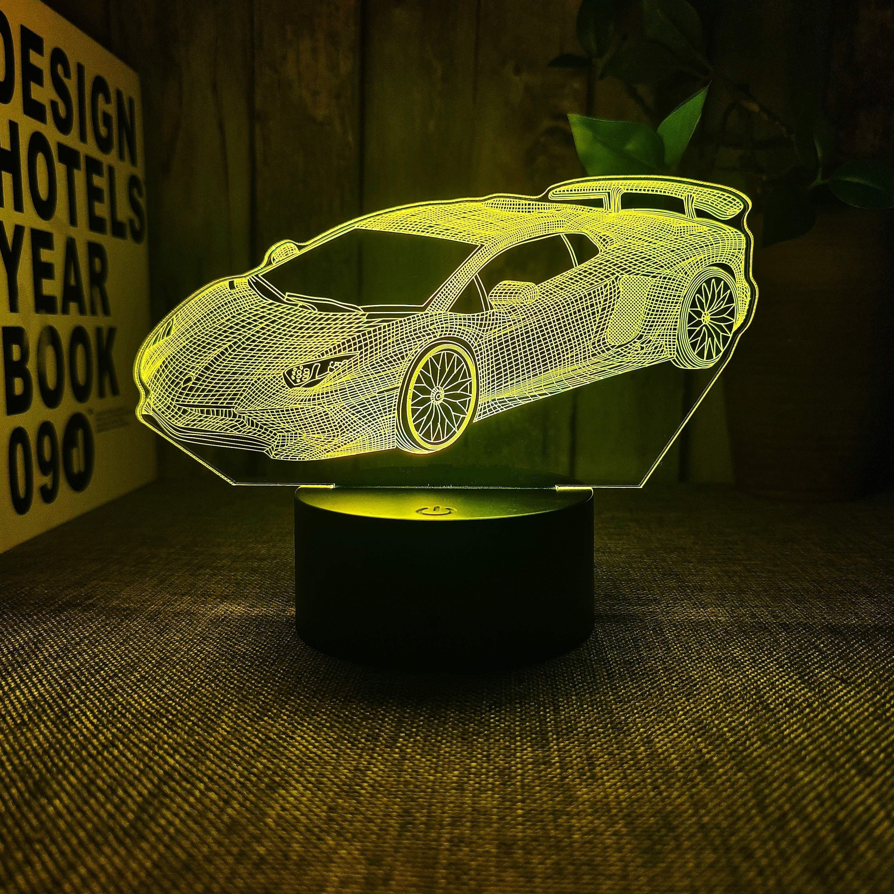 AutoLamp – 3D Sports Car Night Light with USB