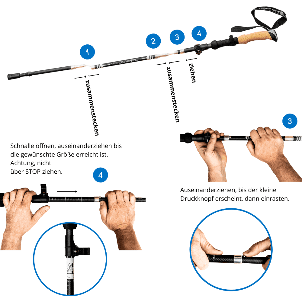 Ultralight Hiking Poles – Lightweight Folding Poles with Cork Handles