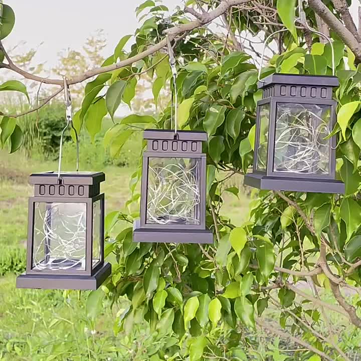 Solarlampa – Set med Vattentäta Solhängande Lampor för Trädgård och Fest