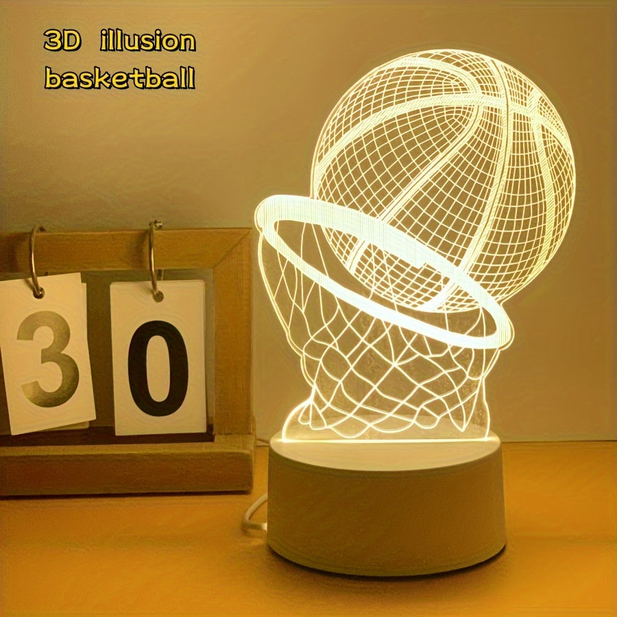 IllusionGlow Lamp – 3D LED Basketball Table Lamp