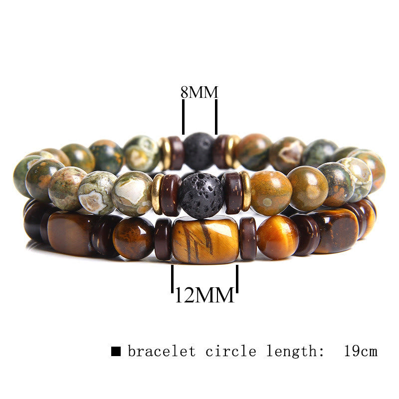 Stylish African turquoise and tiger eye bracelet - Naya collection