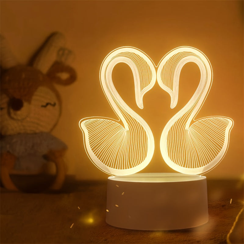 SwanLight – 3D LED Table Lamp with Modern Acrylic