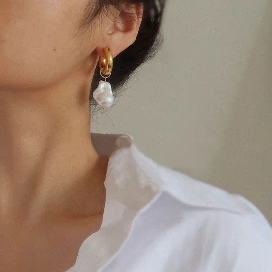 Elegant Baroque Pearl Earrings - Isadora Design