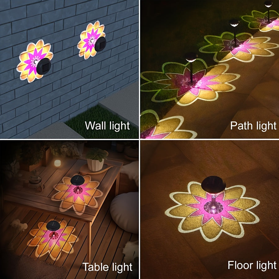 SolarBloom Lampa – Solenergi Bordslampa med Blommig Design