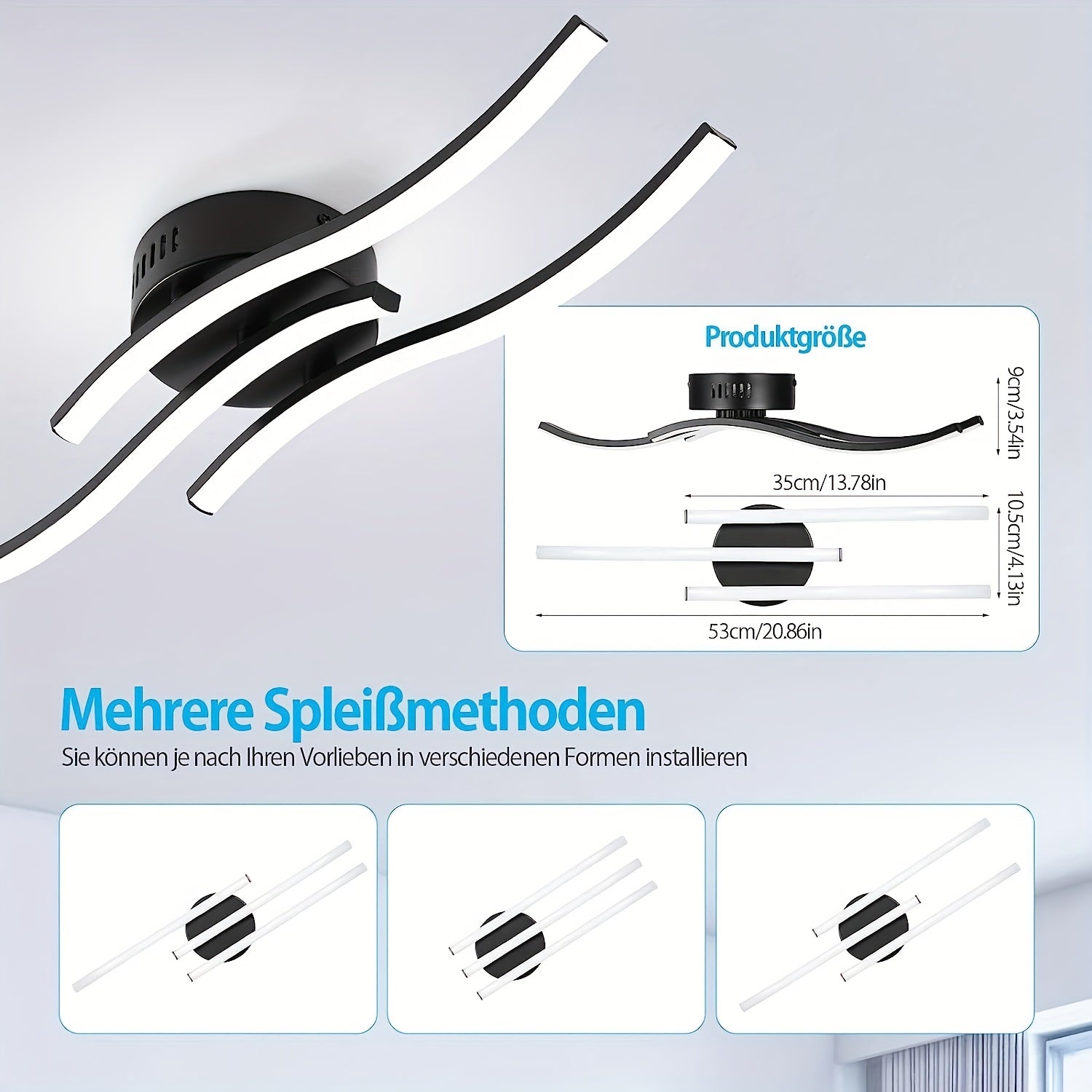 LumaCurve Light - Modern Dimmable LED Ceiling Light