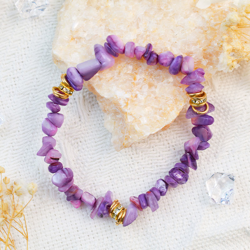Elegant Celine Bracelet of Natural Stone and Crystal Beads