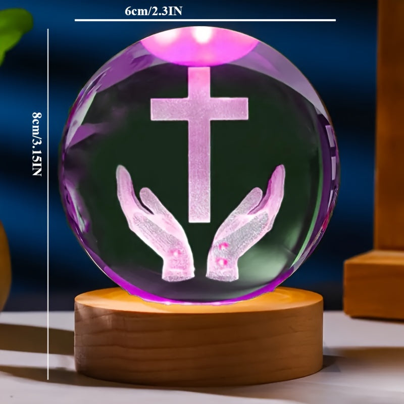 CrystalGlow-lampa - Elegant 3D Kristall Nattljus