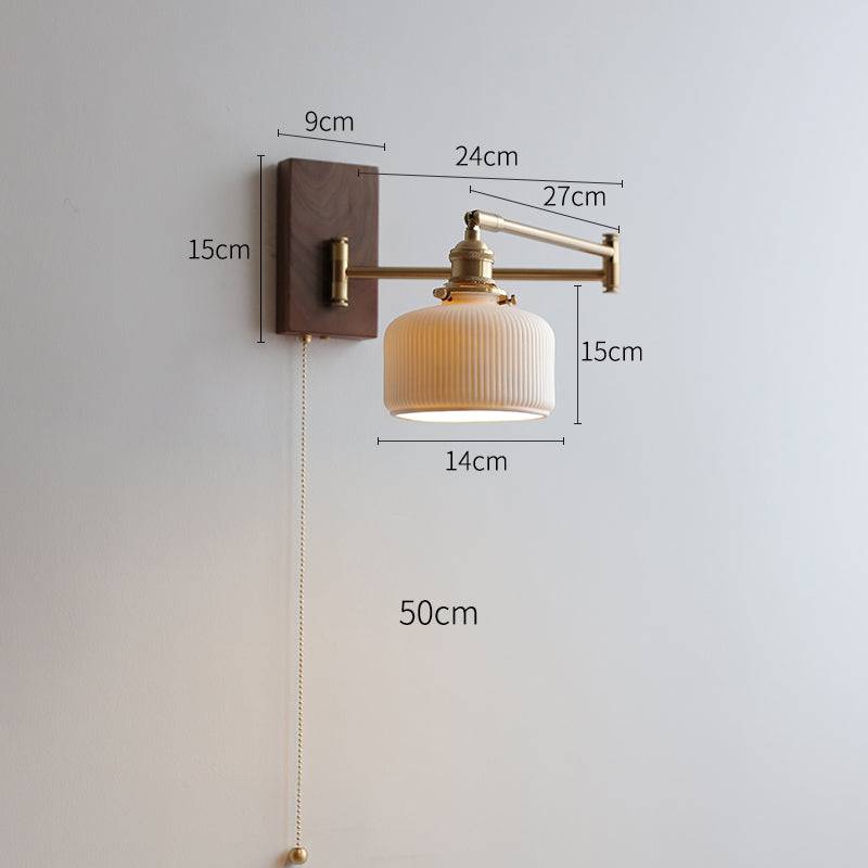 ChicGlow - Elegant Wall Lamp in Wood and Ceramic