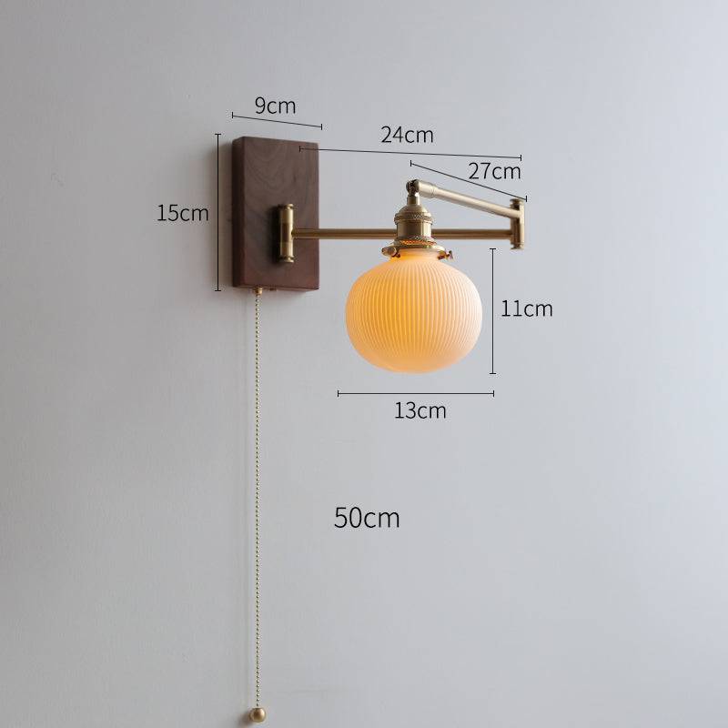 ChicGlow - Elegant Wall Lamp in Wood and Ceramic