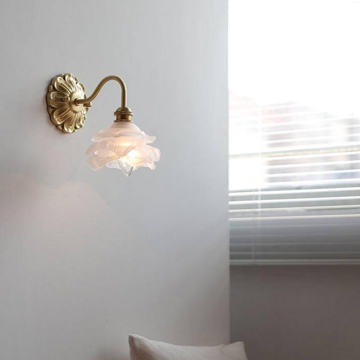 SfeerLuxe - Weathered Glass Wall Lamp with Gooseneck