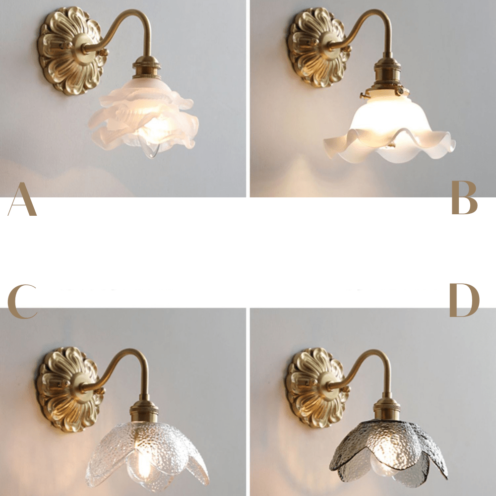 SfeerLuxe - Weathered Glass Wall Lamp with Gooseneck