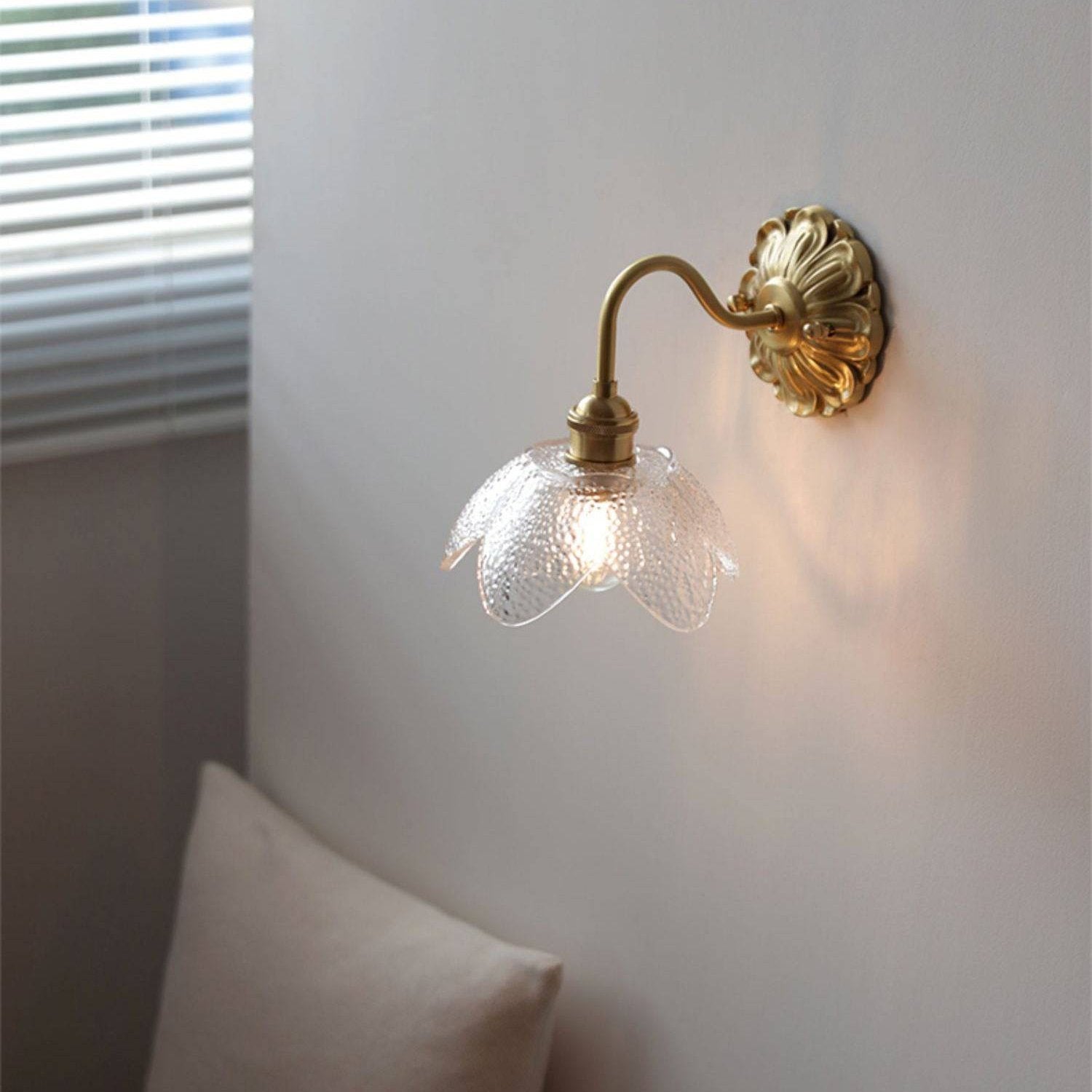 SfeerLuxe - Weathered Glass Wall Lamp with Gooseneck
