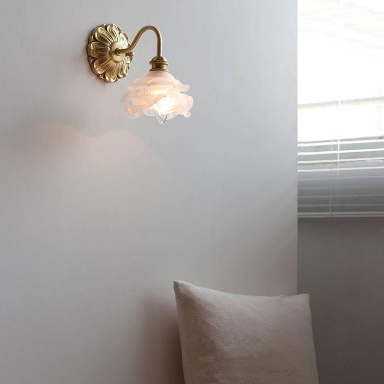 SfeerLuxe - Weathered Glass Wall Lamp with Gooseneck