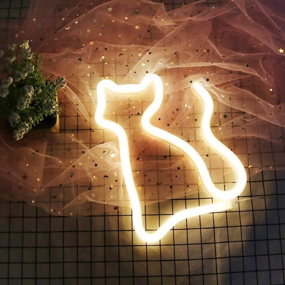 Trendy Cat Neon Lamp - Captivating Lighting for Every Room
