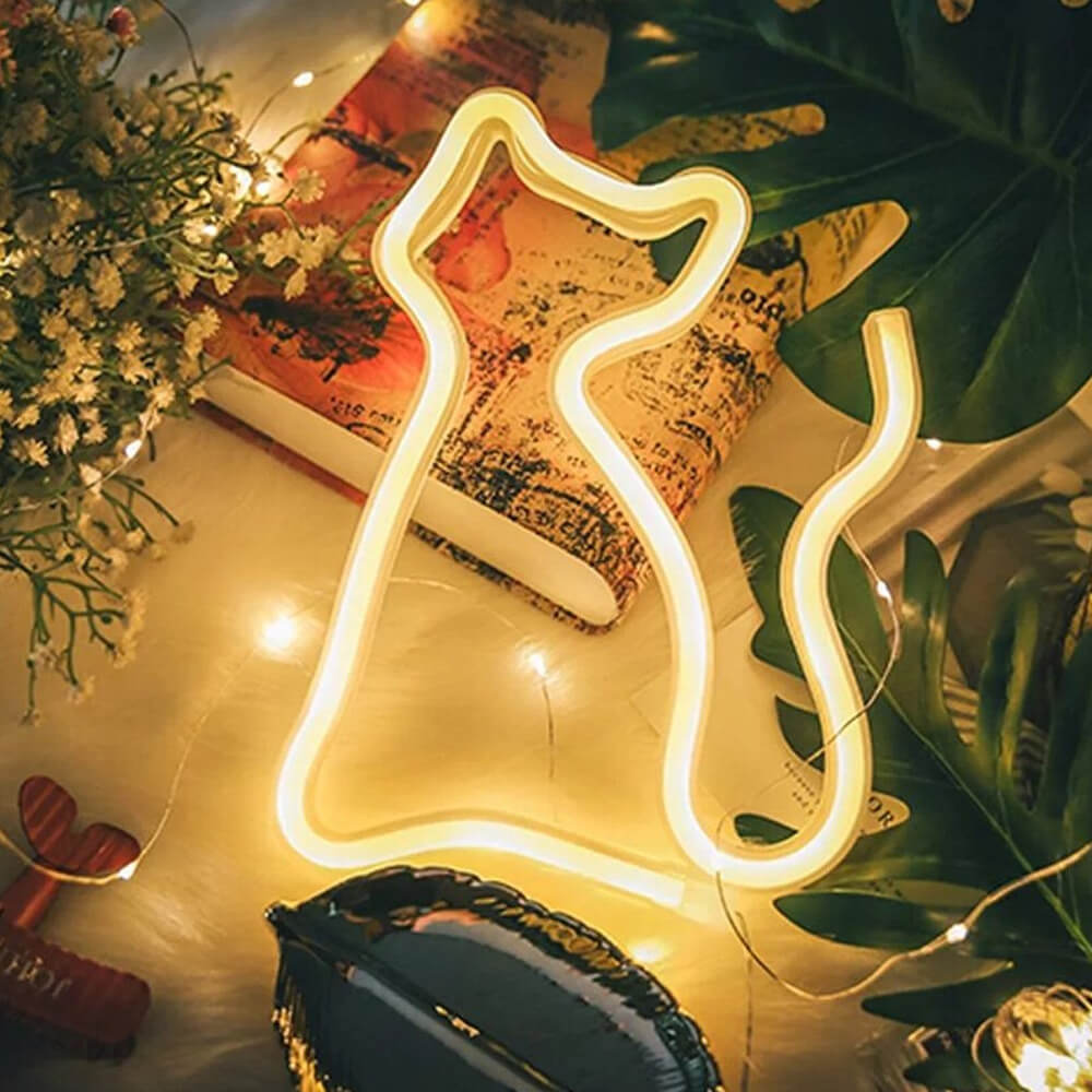 Trendy Cat Neon Lamp - Captivating Lighting for Every Room