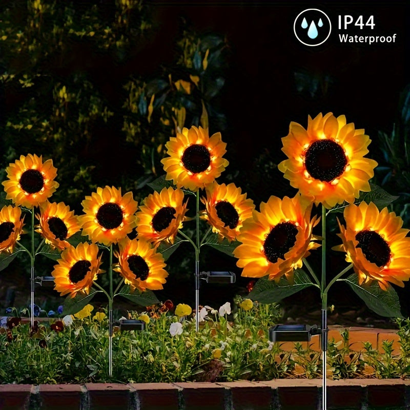 SolarBloom Lamp – Sunflower LED Garden Lamp 3 Cups