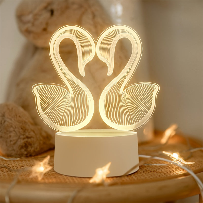 SwanLight – 3D LED Table Lamp with Modern Acrylic