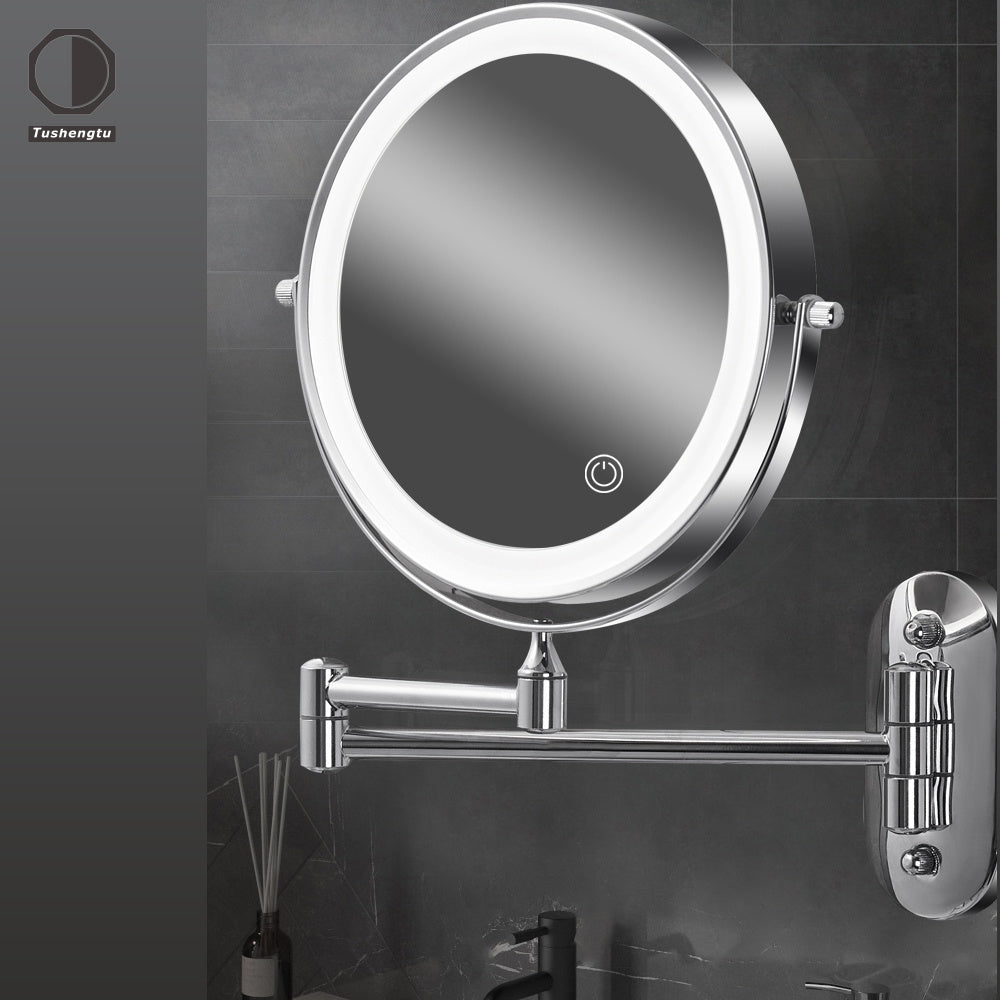 GlamGlow - Luxe LED Writing Mirror with Magnifying Lens and Rechargeable USB