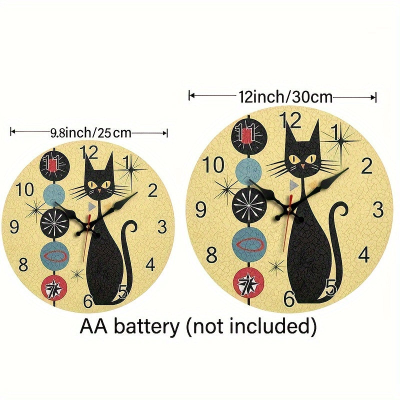 CoolCat Clock - Modern Silent Wooden Wall Clock