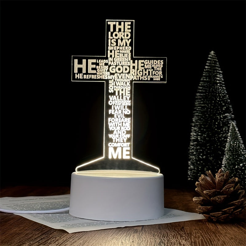 CrossGlow - 3D LED Nattlampa i Akryl med USB