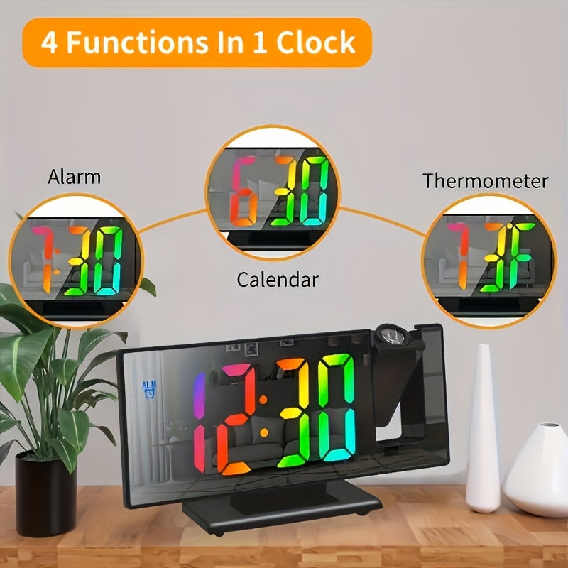 TimeView Clock – Modern Mirror LED Projector