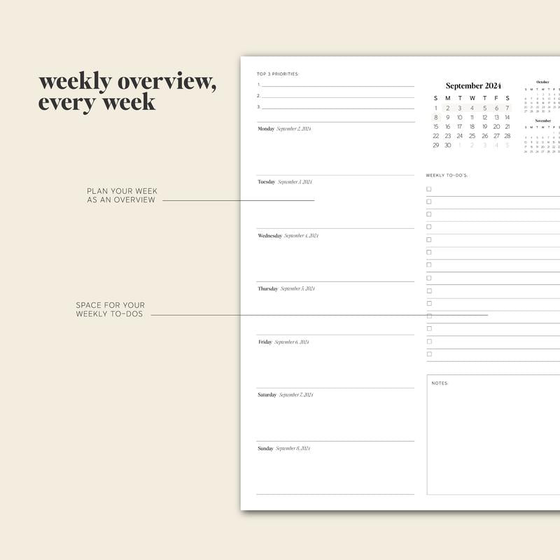 PlanEase - Stylish 24-25 Year Planner for Efficiency