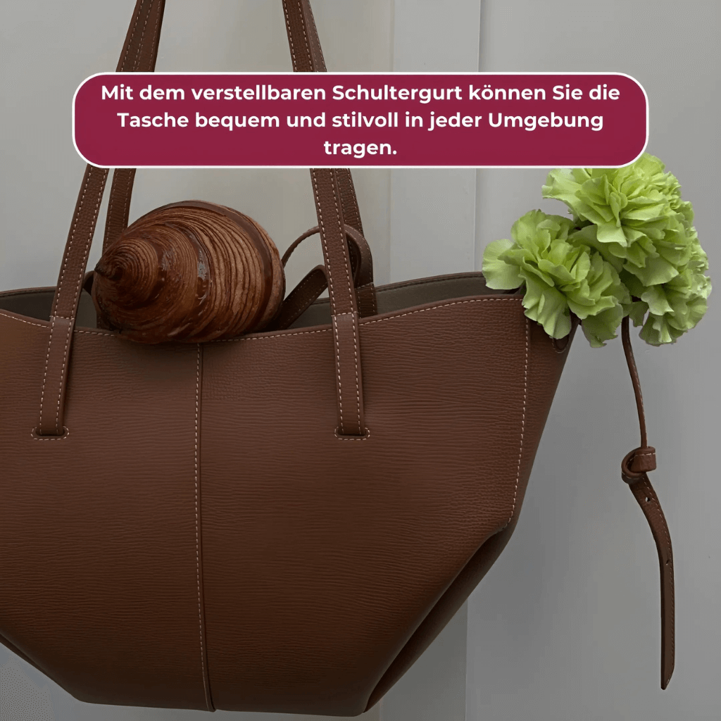 LeatherLux Shoulder Bag - Stylish Leather Handles