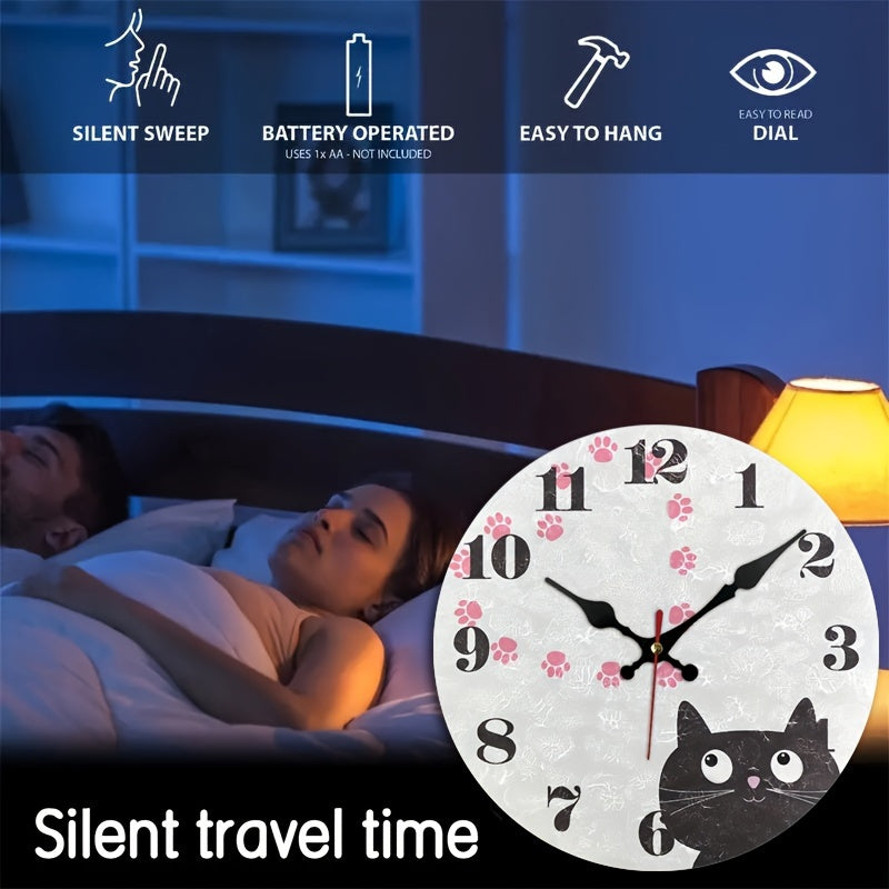 PurrTime Clock – Stylish Quiet Cat for Wall