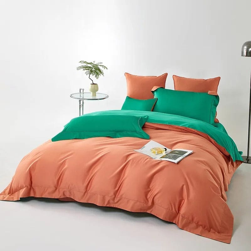 Dream Orange Green - Luxe Duvet Cover Set for Fresh Atmosphere
