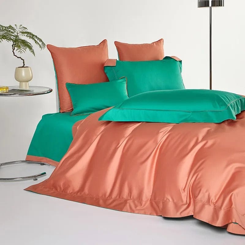 Dream Orange Green - Luxe Duvet Cover Set for Fresh Atmosphere