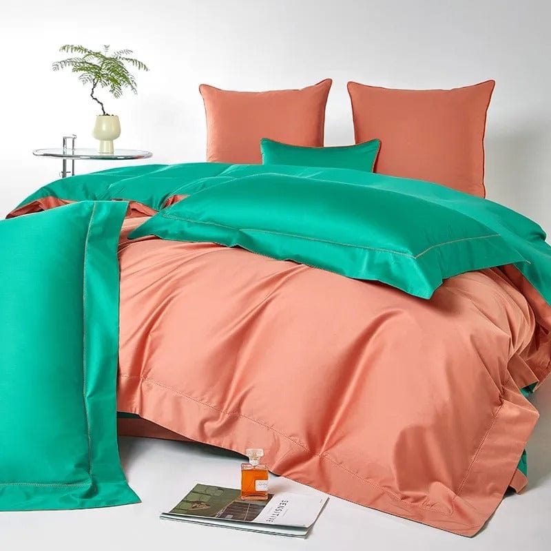 Dream Orange Green - Luxe Duvet Cover Set for Fresh Atmosphere
