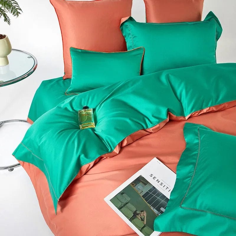 Dream Orange Green - Luxe Duvet Cover Set for Fresh Atmosphere