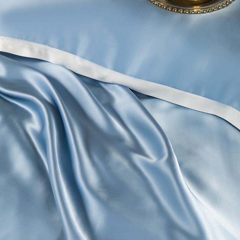 LuxeDream – Sky Blue Mulberry Silk Bedding Set
