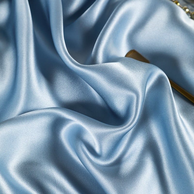 LuxeDream – Sky Blue Mulberry Silk Bedding Set