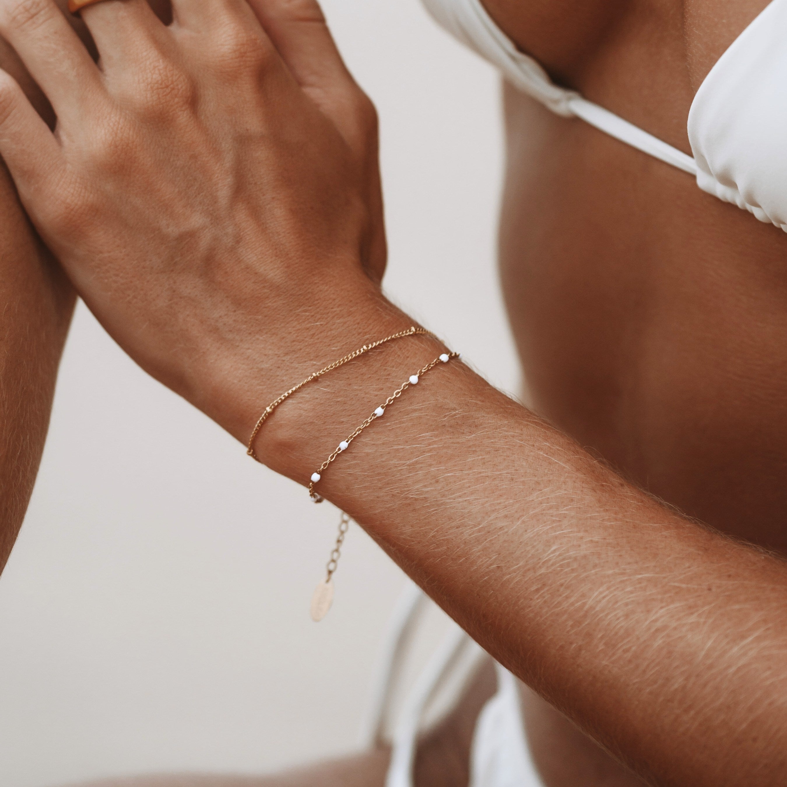Elegant Double White Pearl Bracelet for Women - Liora
