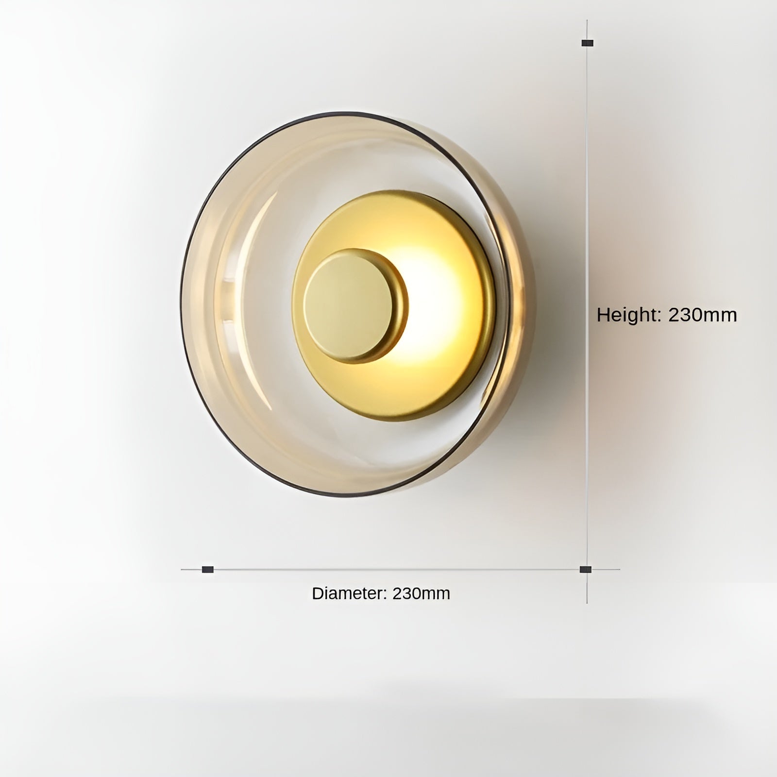 Luxe Nordisk Ljus - Premium LED Wall Lamp with Glass and Gold Accents