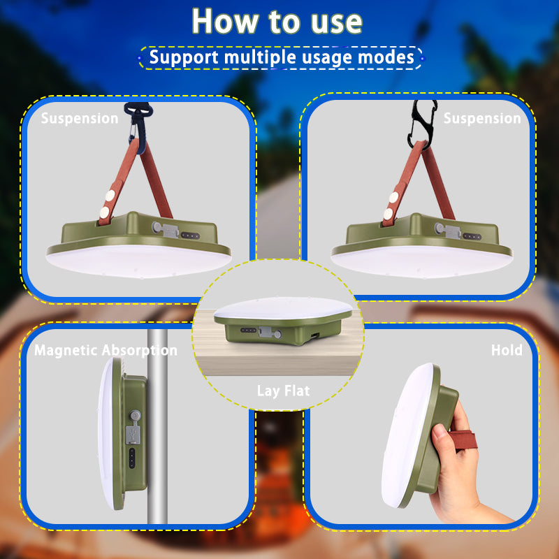 PowerGlow – Rechargeable LED Camping Lamp with Magnets