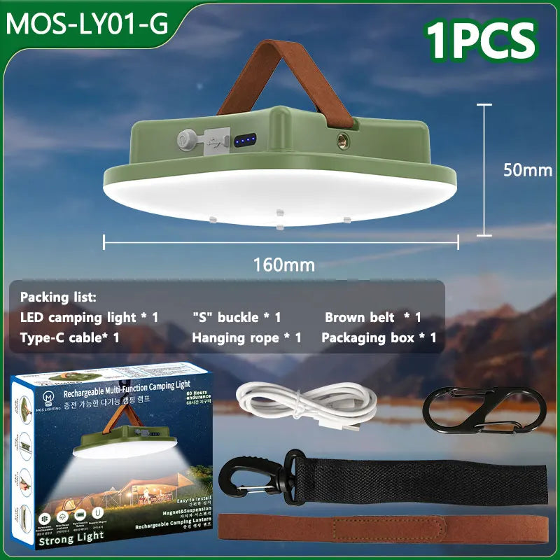 PowerGlow – Rechargeable LED Camping Lamp with Magnets