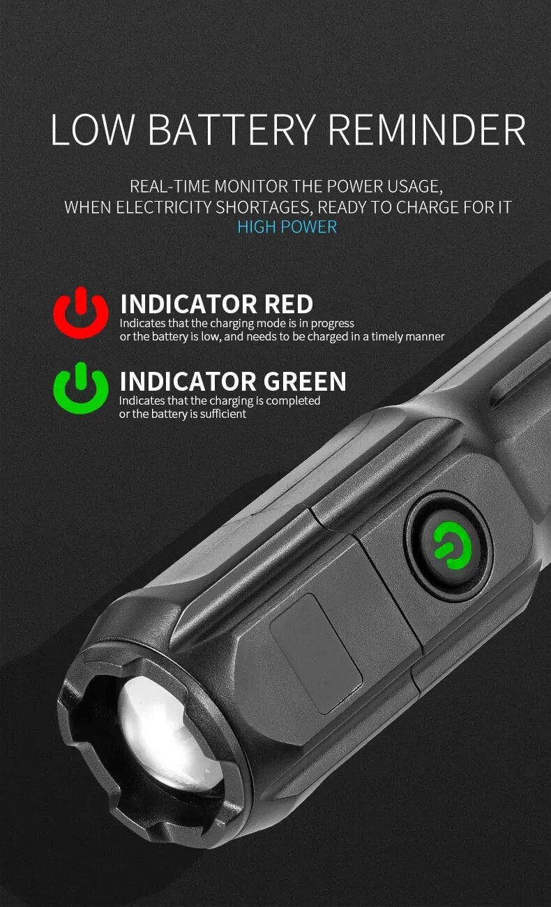 PowerBeam - Rechargeable LED Flashlight with Zoom