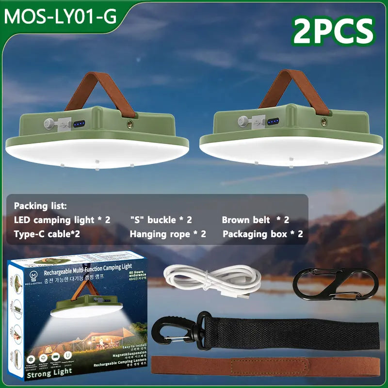 PowerGlow – Rechargeable LED Camping Lamp with Magnets
