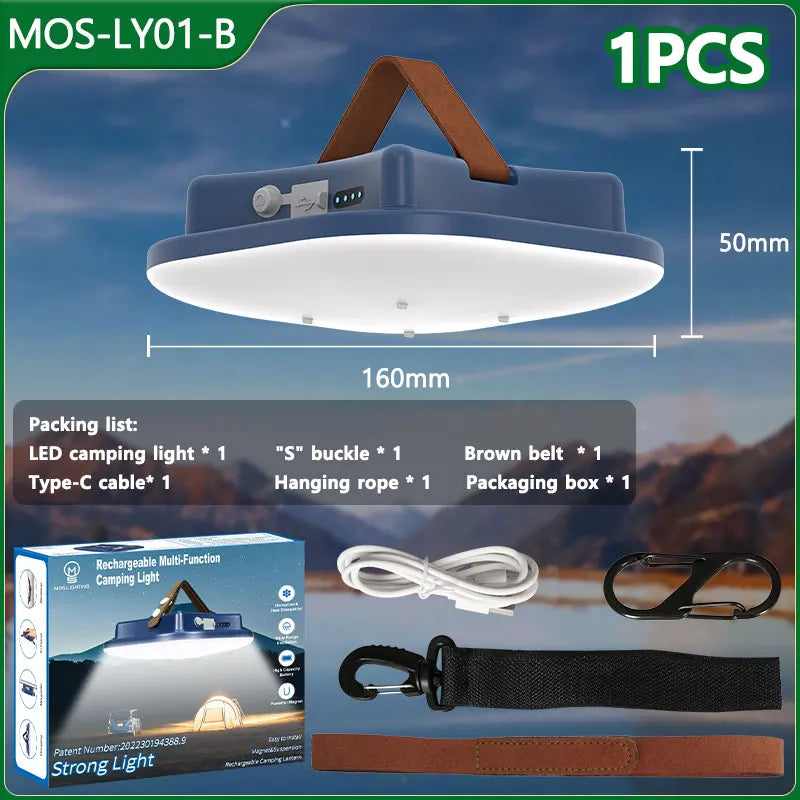 PowerGlow – Rechargeable LED Camping Lamp with Magnets